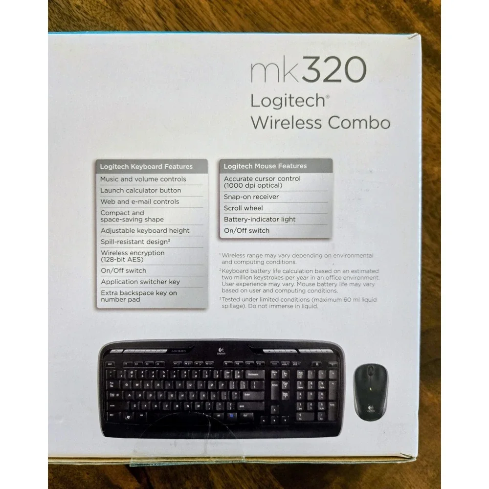 Logitech MK320 (920002836) Wireless Keyboard and Mouse Combo - New In Box